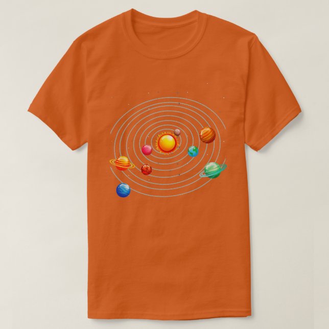 T-shirt Système solaire Planète Chemin de fer Astronomie G (Design devant)