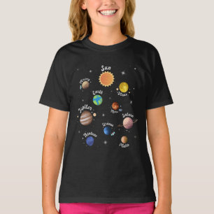 T-shirt Système Solaire Planètes Enfants Connaissances Esp