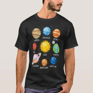 T-shirt Système solaire Planètes Science Espace Galaxie Un