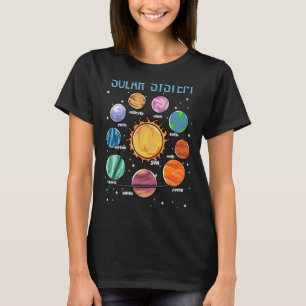 T-shirt Système solaire Planètes Science Space Boys Girls 