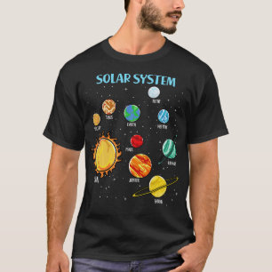 T-shirt Système solaire Planètes Science Space Boys Girls 