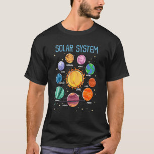T-shirt Système Solaire Planètes Science Space Boys Girls