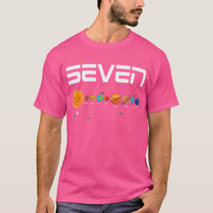 T-shirt Système Solaire Planètes Sept 7 Ans 7Ème Anniversa