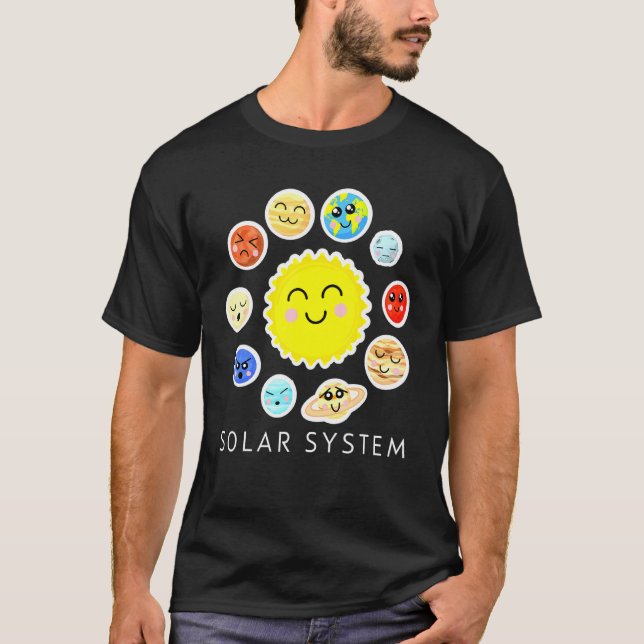 T-shirt Système solaire Planètes spatiales pour garçons fi (Devant)