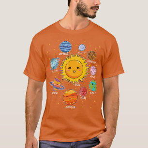 T-shirt Système solaire Planètes spatiales pour SEM Enfant