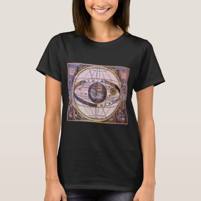 T-shirt Système solaire ptolémaïque antique, Andreas Cella (Devant)