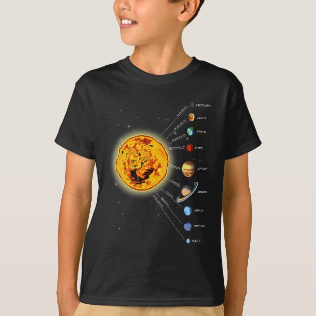 T-shirt Système solaire T Soleil de chemise (Devant)