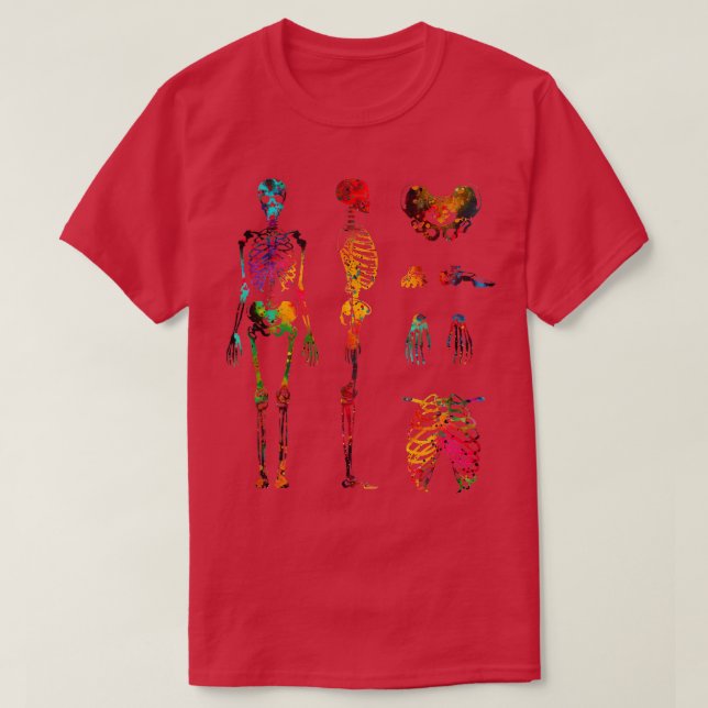 T-shirt Système squelettique du corps humain 1 (Design devant)