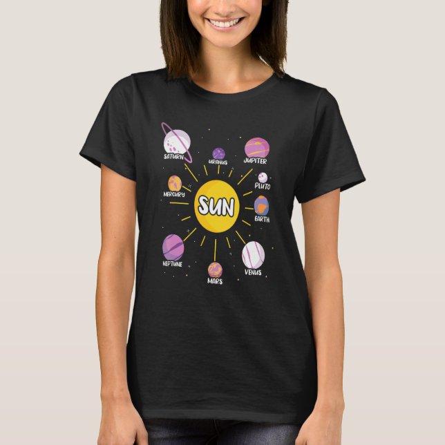 T-shirt Systèmes Solaires Planètes Et Espace Scientifique  (Devant)