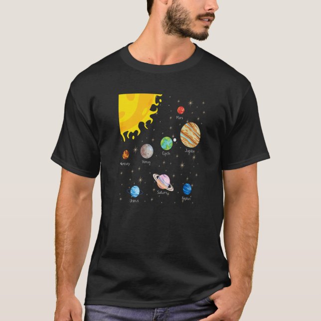 T-shirt Systèmes solaires Planètes Science Astrologie spat (Devant)