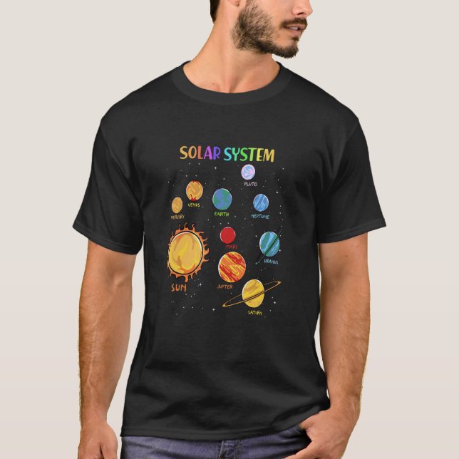 T-shirt Systèmes Solaires Planètes Science Planètes Spatia (Devant)