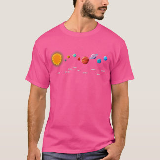T-shirt Systèmes solaires Planètes spatiales colorées