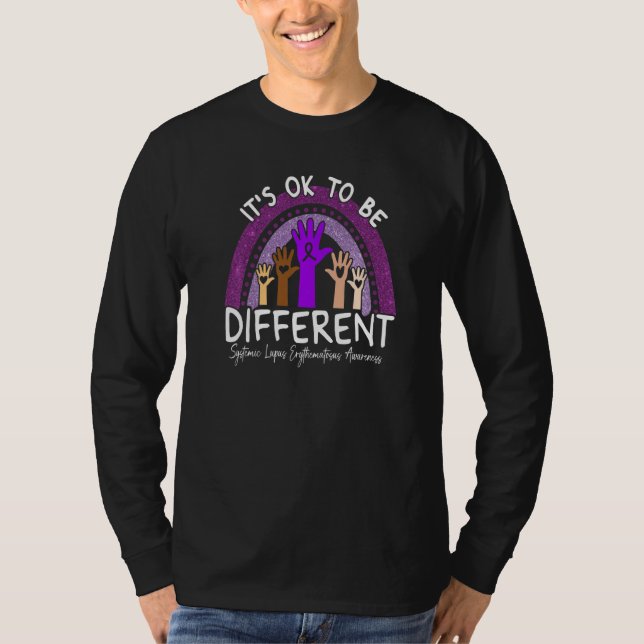 T-shirt Systemic Lupus Erythematosus Awareness Purple Rain (Devant)
