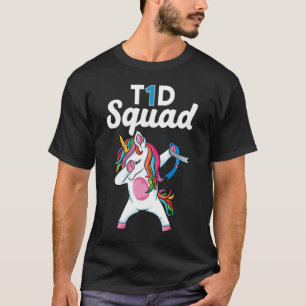 T-shirt T1D escadron Dabbing unicorne support Type 1 Diabè