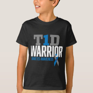 T-shirt T1D Guerrier Type 1 Sensibilisation au diabète Dia