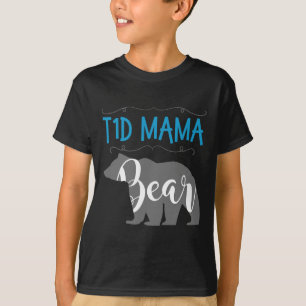 T-shirt T1d Mama Ours Type1 Diabète T1 Maman Femmes Lauréa