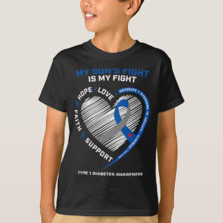 T-shirt T1D Maman Papa Parents My Son's Fight Type 1 Diabè