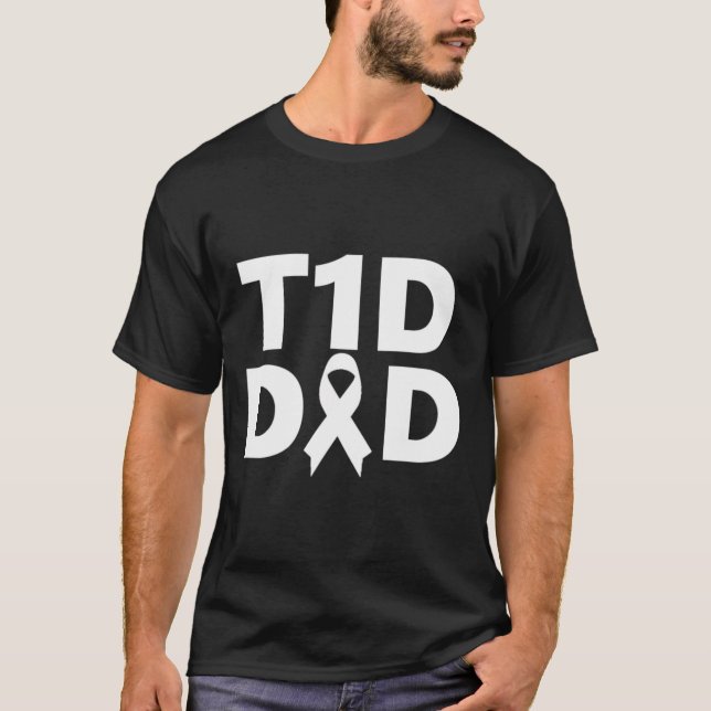 T-shirt T1d Sensibilisation au diabète pour papa (Devant)