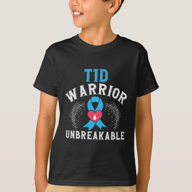 T-shirt T1d Warrier Unbreakable Diabetes Awareness Mois B (Devant)