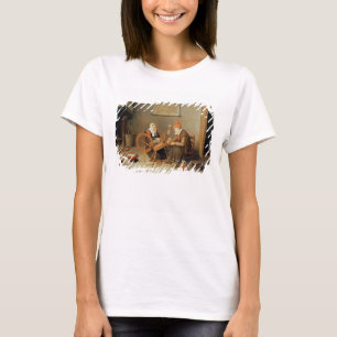T-shirt T31883 un intérieur avec dame âgée à une rotat