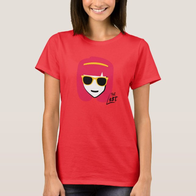 T-shirt T3h l33t - hacker fille (Devant)