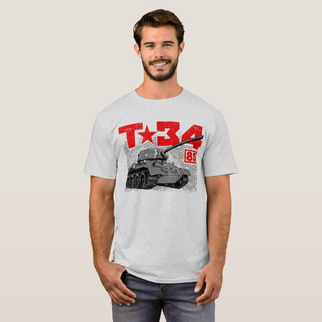 T-shirt T-34-85 Char moyen soviétique (Devant entier)