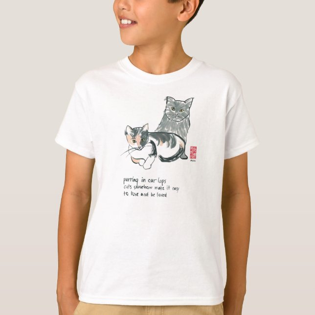 T-shirt T-American Apparel enfant amoureux des chats (Devant)