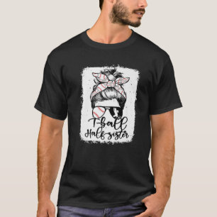 T-shirt T Ball Half Soeur Vintage Leopard Messy Bun Bleac