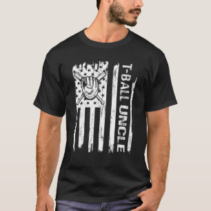 T-shirt T Ball Uncle USA Drapeau Fête du Père Baseball Teb