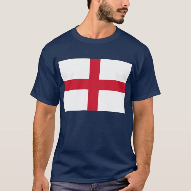 T-shirt T Chemise avec drapeau d'Angleterre. (Devant)