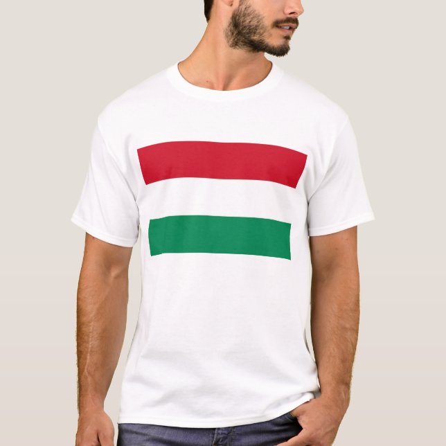 T-shirt T Chemise avec Drapeau de Hongrie (Devant)
