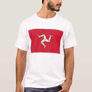 T-shirt T Chemise avec Drapeau de l'île de Man