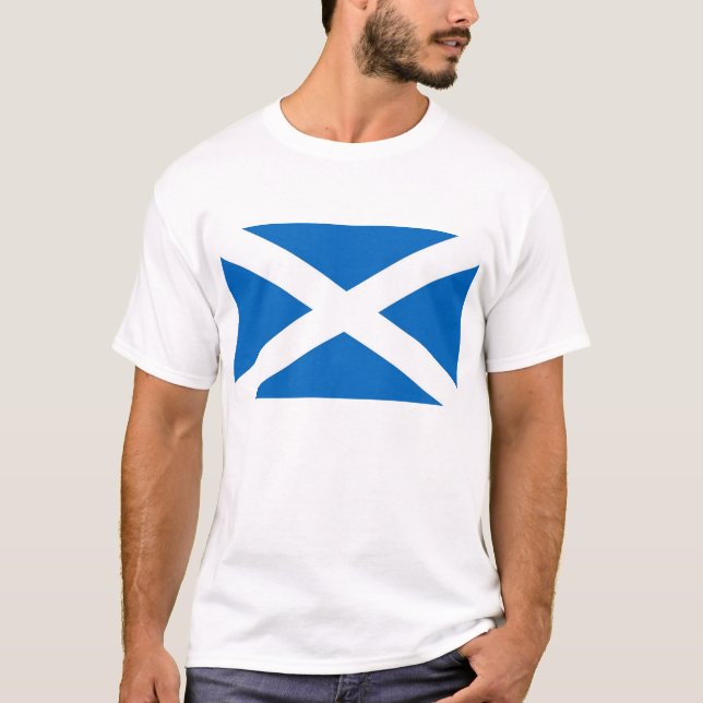 T-shirt T Chemise avec Drapeau d'Ecosse. (Devant)