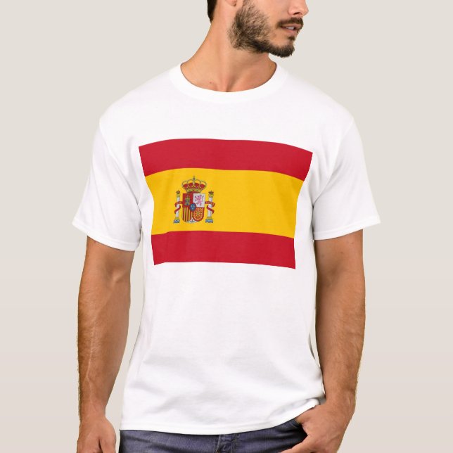 T-shirt T Chemise avec drapeau d'Espagne (Devant)