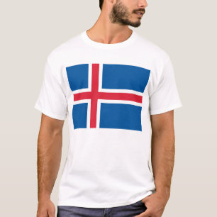 T-shirt T Chemise avec Drapeau d'Islande