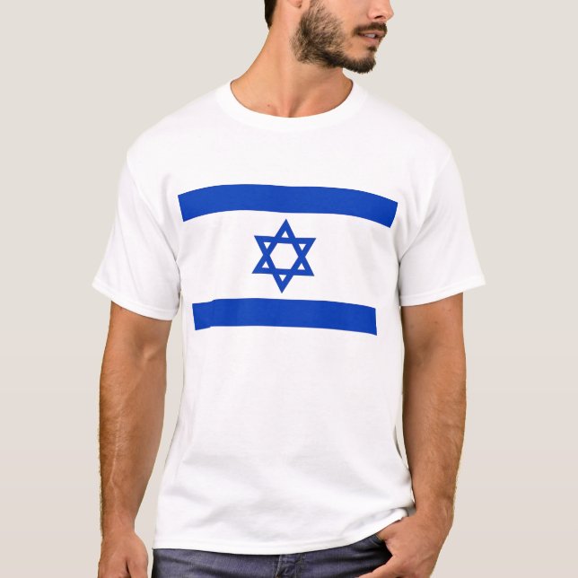 T-shirt T Chemise avec Drapeau d'Israël (Devant)