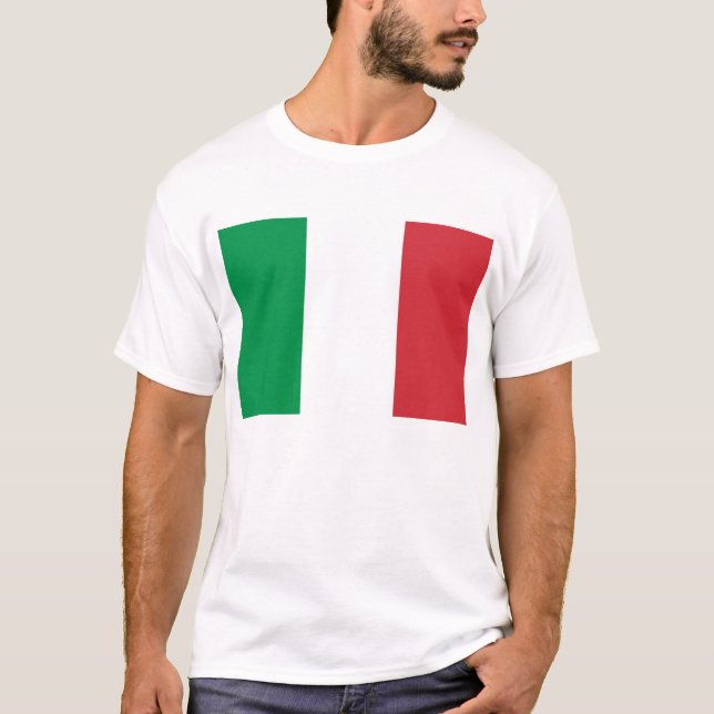 T-shirt T Chemise avec Drapeau d'Italie (Devant)