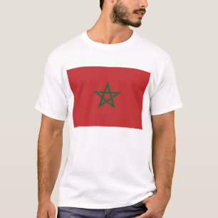 T-shirt T chemise avec drapeau du Maroc