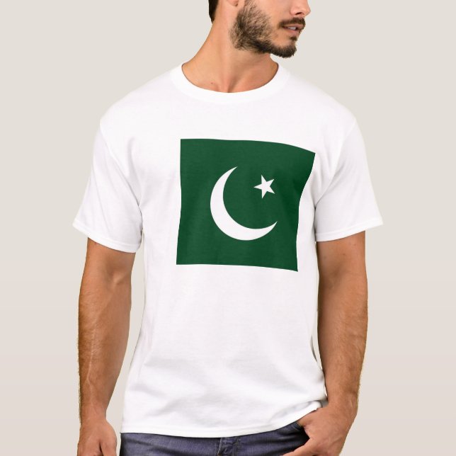 T-shirt T Chemise avec drapeau du Pakistan (Devant)