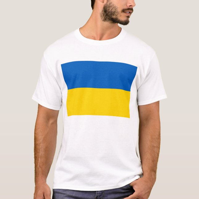 T-shirt T Chemise avec drapeau d'Ukraine (Devant)