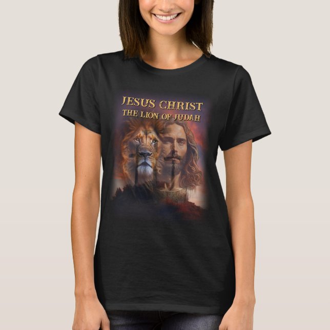 T-shirt T-Chemise Personnalisée Jésus Christ Lion De Juda (Devant)
