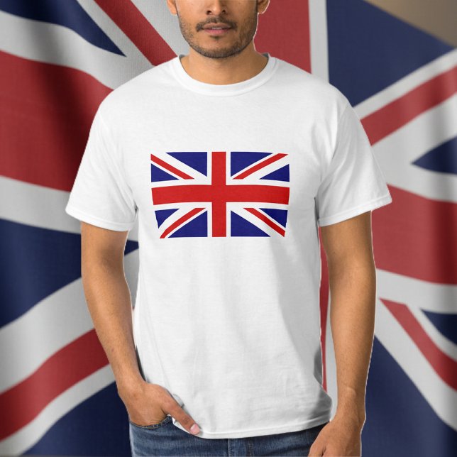 T-shirt T Chemises avec drapeau Union Jack britannique (union jack flag t shirt)