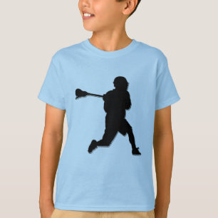T-shirt T de l'enfant de joueur de lacrosse