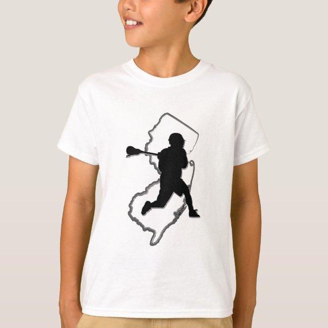 T-shirt T de l'enfant de lacrosse de NJ (Devant)