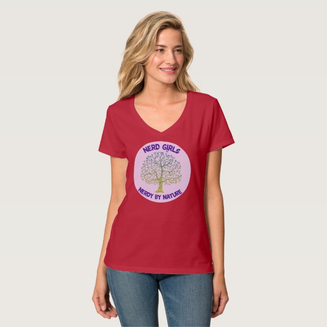 T-shirt T des femmes avec le grand par nature logo ringard (Devant entier)