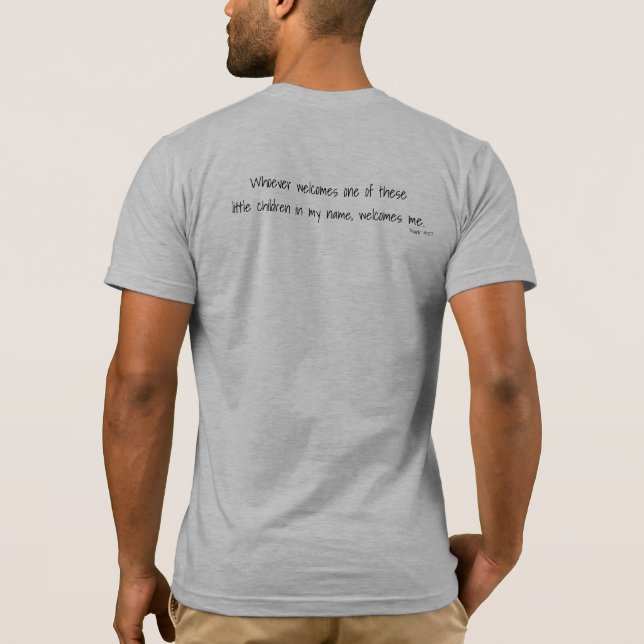 T-shirt T d'espoir des hommes adoptifs d'amour (Dos)