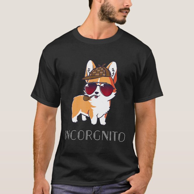 T-shirt T détective Corgi Incognito (Devant)