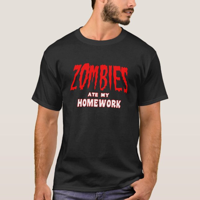 T-shirt T drôle d'Apocolypse de zombi (Devant)