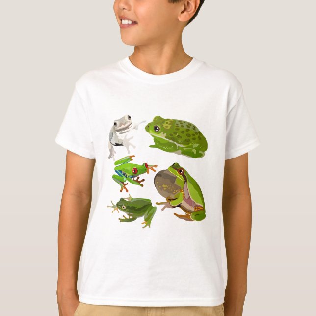 T-shirt T est pour la grenouille d'arbre (Devant)