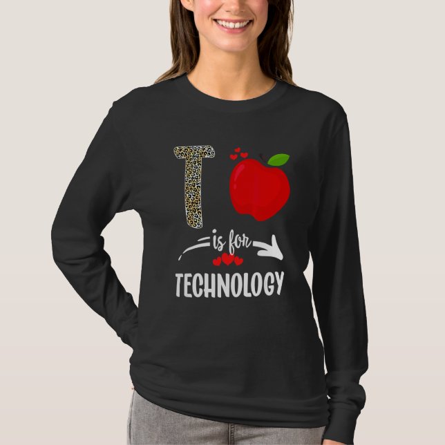 T-shirt T Est Pour Technologie Leopard Technologie Enseign (Devant)